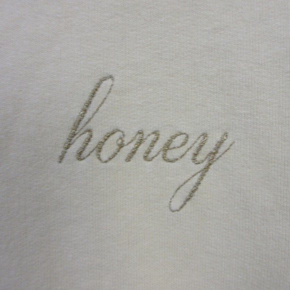 Brandy Melville J. Galt Honey Embroidered Sweatshirt Women Yellow Crew Neck 394 - Picture 7 of 12